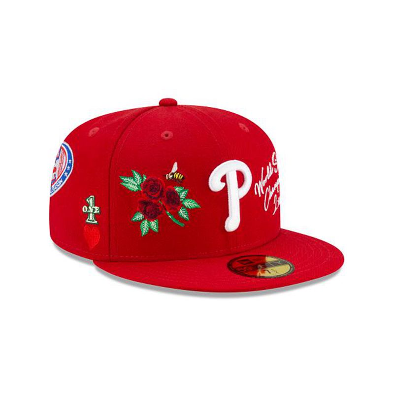 MLB Philadelphia Phillies Icon 59Fifty Fitted (FHY5336) - Red New Era Caps